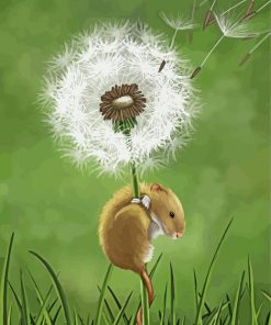 Mouse And Dandelion Art Diamond Paintings