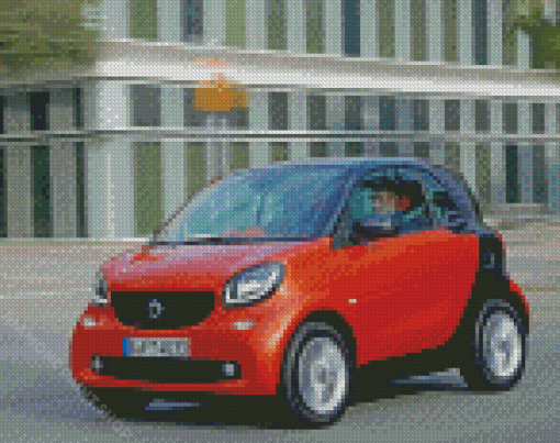 Orange Smart Fortwo Diamond Paintings