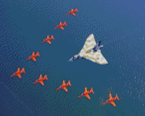 Red Arrows Farewell To Vulcan Diamond Paintings