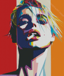 Smoking Woman Pop Art Diamond Paintings