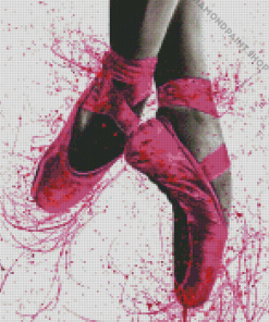 Splash Pink Pointe Shoes Diamond Paintings