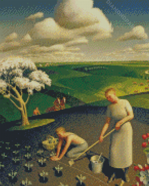 Spring In The Country Grant Wood Diamond Paintings