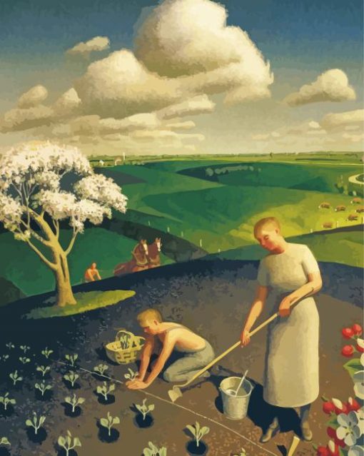 Spring In The Country Grant Wood Diamond Paintings