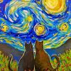 Starry Night Black Cats Diamond Paintings