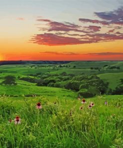 Sunset At Flint Hills Diamond Paintings