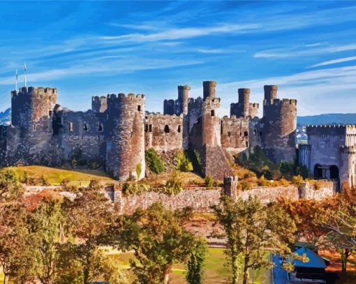 Welsh Castle Caernarfon Diamond Paintings