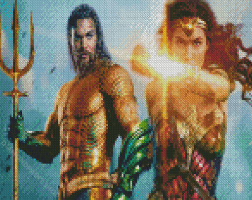 Wonder Woman And Aquaman Diamond Paintings