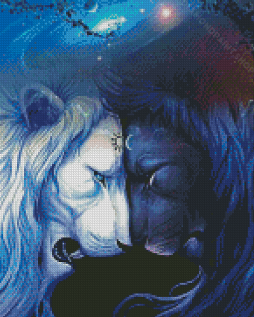 Yin Yang Lion Artwork Diamond Paintings