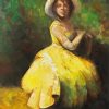 Abstract Girl In Yellow Dress Diamond Paintings