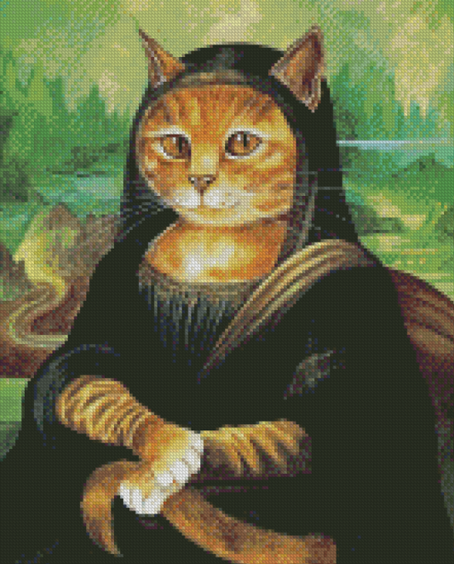 Aesthetic Cat Mona Lisa Diamond Paintings