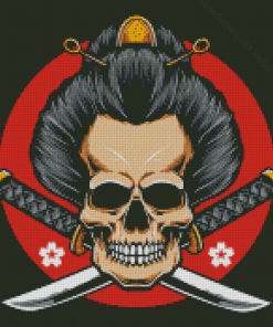 Aesthetic Japanese Skull Diamond Paintings