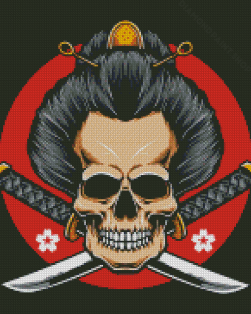 Aesthetic Japanese Skull Diamond Paintings