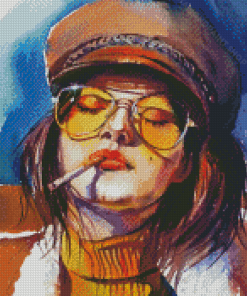 Aesthetic Smoker lady Diamond Paintings