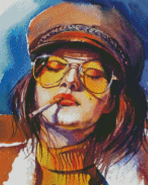 Aesthetic Smoker lady Diamond Paintings