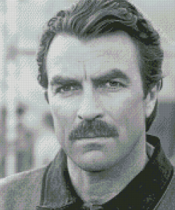 Black And White Tom Selleck Diamond Paintings