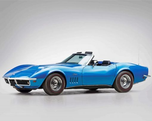 Blue Chevrolet 69 Corvette Diamond Paintings