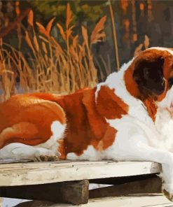 Brown St Bernard Dog Diamond Paintings