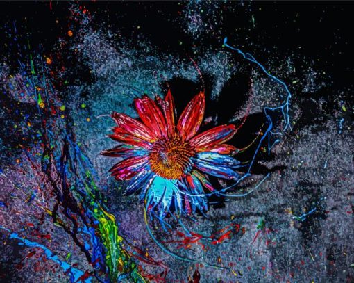 Colorful Flower Splatter Diamond Paintings