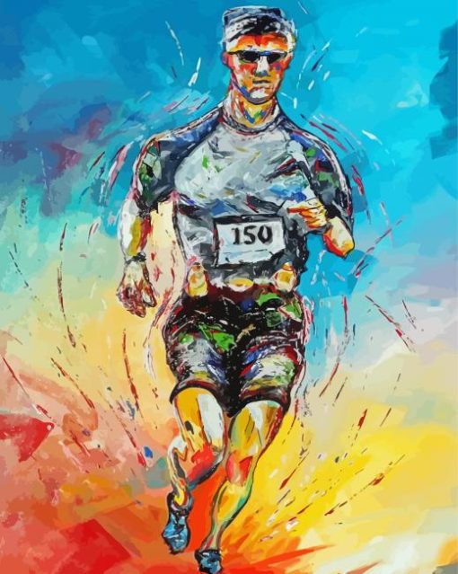 Colorful Man Running Diamond Paintings