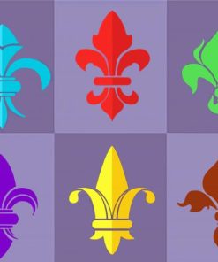 Colorful Fleur De Lis Diamond Paintings