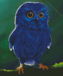 Cute Blue Owl Diamond Paintings