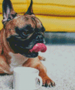 Dog Drink Coffee Diamond Paintings