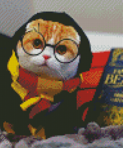 Hufflepuff Kitty Diamond Paintings