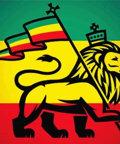 Jamaican Lion Flag Diamond Paintings