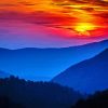 Smokey Mountains At Sunset Diamond Paintings