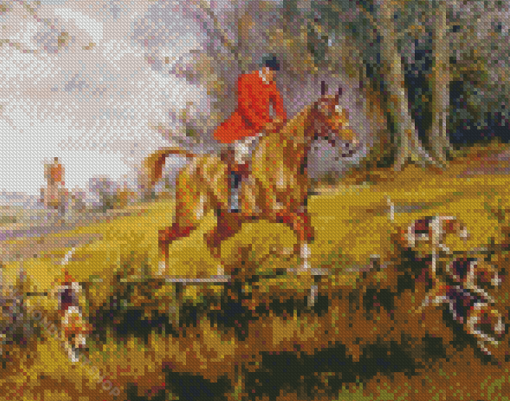 Vintage Hunting Scene Diamond Paintings