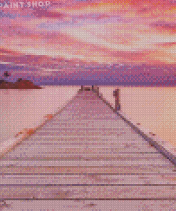 Boardwalk At Sunset Tasmania Diamond Paintings