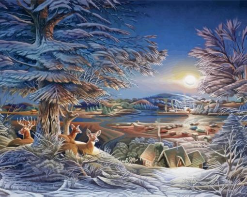 Evening On The Ice Terry Redlin Diamond Paintings