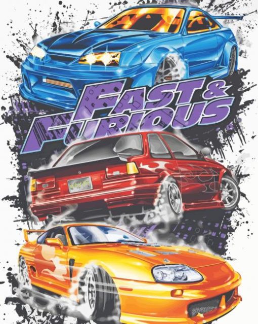 Fast And Furious Cars Poster Art Diamond Paintings