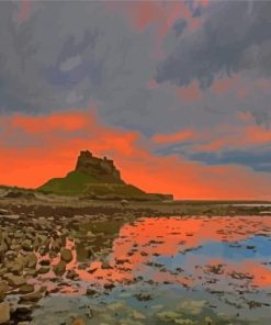 Holy Island Of Lindisfarne At Sunset Diamond Paintings