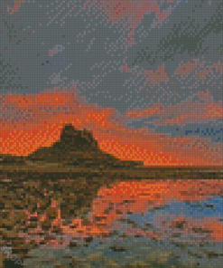 Holy Island Of Lindisfarne At Sunset Diamond Paintings