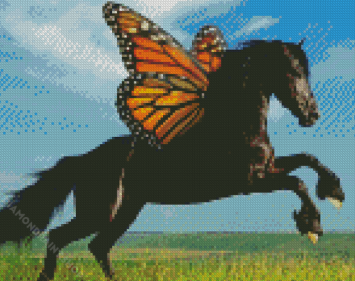 Monarch Butterfly Horse Diamond Paintings