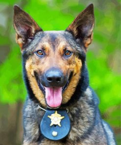 Police Dog Face Diamond Paintings