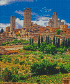 San Gimignano Buildings Italy Diamond Paintings