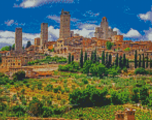 San Gimignano Buildings Italy Diamond Paintings