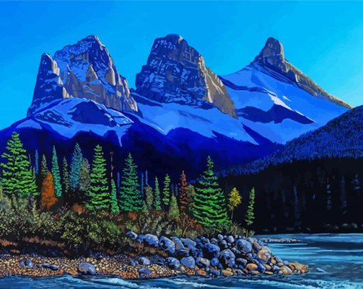 Three Sisters Mountains Oregon US Diamond Paintings