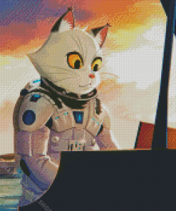 Astronaut Cat And Piano Diamond Paintings