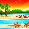 Beach Scene With Chairs Diamond Paintings