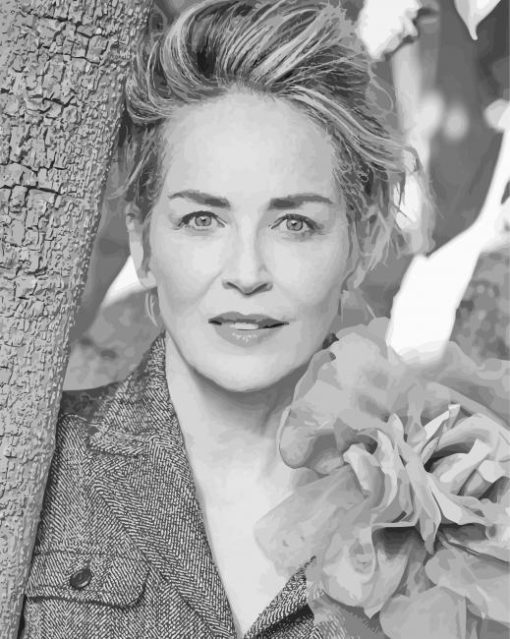 Black And White Sharon Stone Diamond Paintings