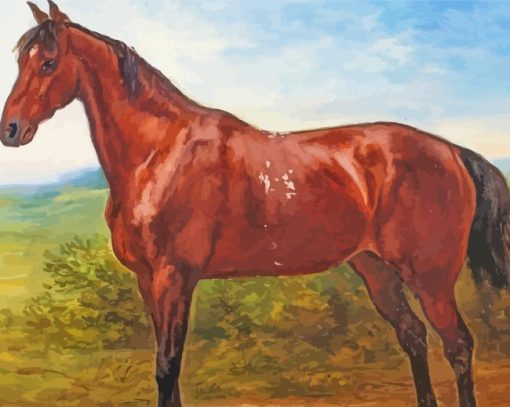 Brown Vintage Horse Diamond Paintings