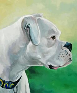 Cool White Boxer Diamond Paintings