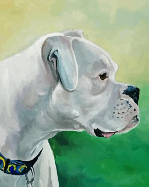 Cool White Boxer Diamond Paintings