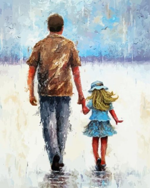 Cute Father And Daughter Diamond Paintings