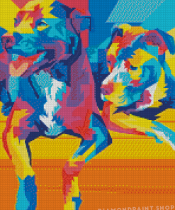 Drawing Of A Dog In Wpap Pop Art Diamond Paintings