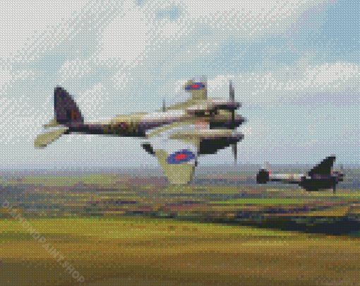 Flying De Havilland Mosquito Diamond Paintings