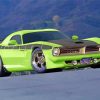 Green Dodge Barracuda Diamond Paintings